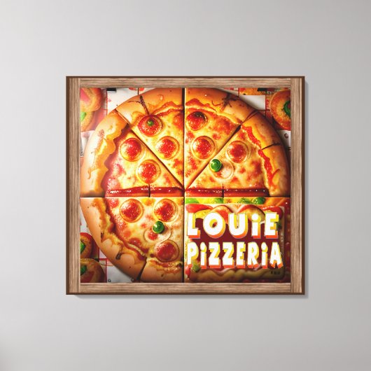 Pizza Pizzeria Design Canvas Afdruk (Voorkant)