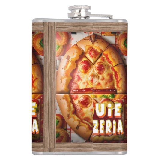 Pizza Pizzeria Design Heupfles (Achterkant)