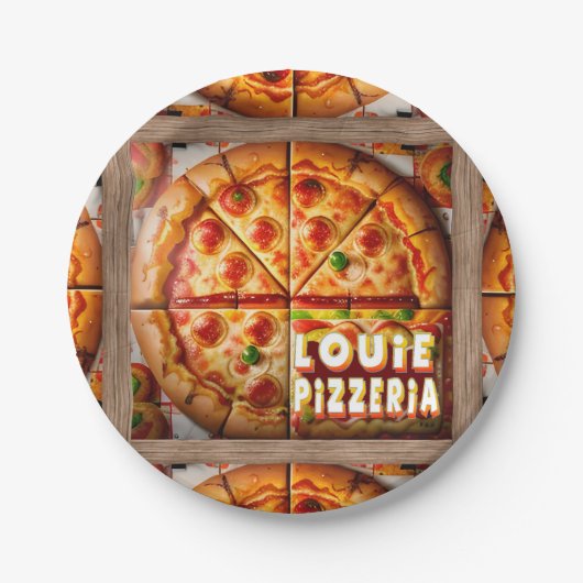 Pizza Pizzeria Design Papieren Bordje (Voorkant)