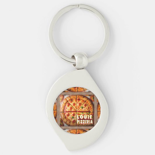 Pizza Pizzeria Design Sleutelhanger (Voorkant)