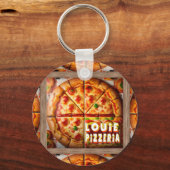 Pizza Pizzeria Design Sleutelhanger (Achterkant)