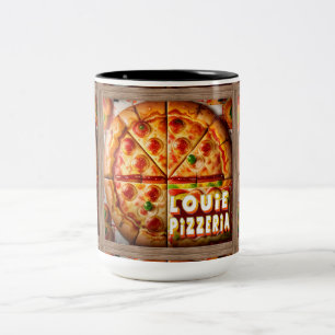 Pizza Pizzeria Design Tweekleurige Koffiemok