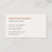 Pizza Pizzeria Restaurant Catering Service Photo Visitekaartje (Achterkant)