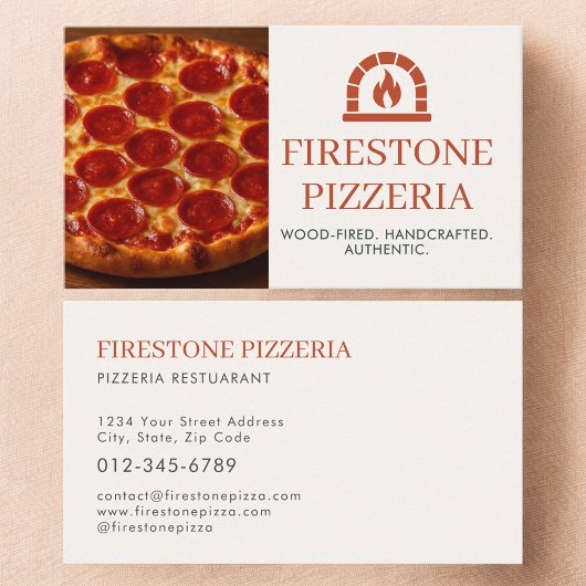 Pizza Pizzeria Restaurant Catering Service Photo Visitekaartje