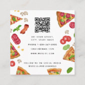 Pizza Pizzeria Restaurant QR Code Italiaans eten Vierkante Visitekaartje (Achterkant)