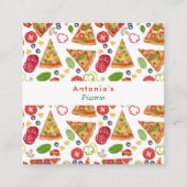 Pizza Pizzeria Restaurant QR Code Italiaans eten Vierkante Visitekaartje (Voorkant)