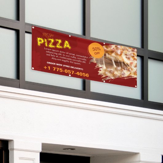 Pizza Place Aangepaste Banner (Buitenkant Gebouw)