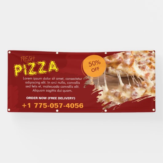 Pizza Place Aangepaste Banner (Horizontaal)