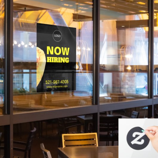 Pizza Place Nu Huren Logo URL Dark Window Cling Raamsticker (Restaurant Raam)