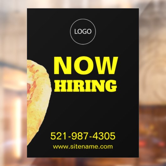 Pizza Place Nu Huren Logo URL Dark Window Cling Raamsticker (Vel 2)