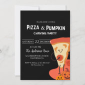 Pizza & Pompoen Halloween carving party Kaart (Voorkant)