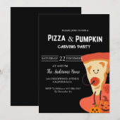 Pizza & Pompoen Halloween carving party Kaart (Voorkant / Achterkant)