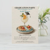 Pizza Pool Cocktail Graduation Celebration Kaart (Staand voorkant)