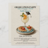 Pizza Pool Cocktail Graduation Celebration Kaart (Voorkant / Achterkant)