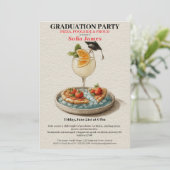 Pizza Pool Cocktail Graduation Celebration Kaart (Staand voorkant)