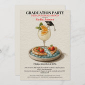 Pizza Pool Cocktail Graduation Celebration Kaart (Voorkant / Achterkant)