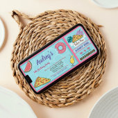 Pizza Pool Party Tropical Summer Birthday Kaart