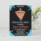 Pizza Pool Party uitnodiging (Staand voorkant)