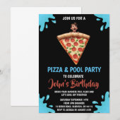 Pizza Pool Party uitnodiging (Voorkant / Achterkant)