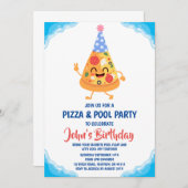 Pizza Pool Party uitnodiging (Voorkant / Achterkant)