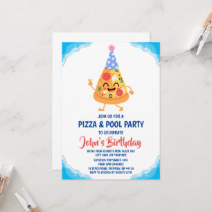 Pizza Pool Party uitnodiging