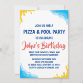 Pizza Pool Party uitnodiging (Voorkant)