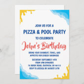 Pizza Pool Party uitnodiging (Voorkant / Achterkant)