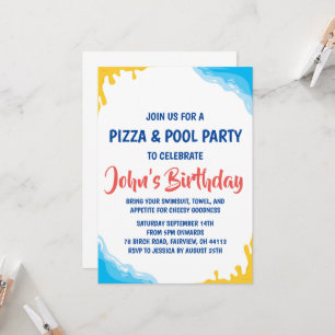 Pizza Pool Party uitnodiging