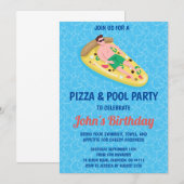 Pizza Pool Party uitnodiging (Voorkant / Achterkant)