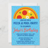 Pizza Pool Party uitnodiging (Voorkant)