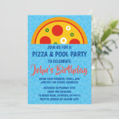 Pizza Pool Party uitnodiging (Staand voorkant)