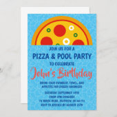 Pizza Pool Party uitnodiging (Voorkant / Achterkant)