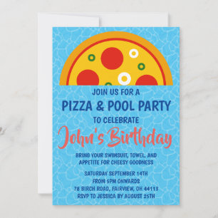 Pizza Pool Party uitnodiging