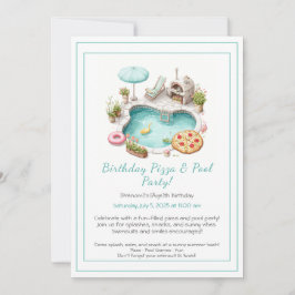 Pizza Pool Party Uitnodiging – Leuke zomerverjaard