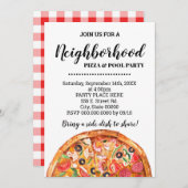 Pizza & Pool Summer Party Bash Kaart (Voorkant / Achterkant)