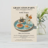 Pizza, Poolside, Pool Party | graduation party Kaart (Staand voorkant)