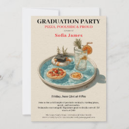 Pizza, Poolside, Pool Party | graduation party Kaart