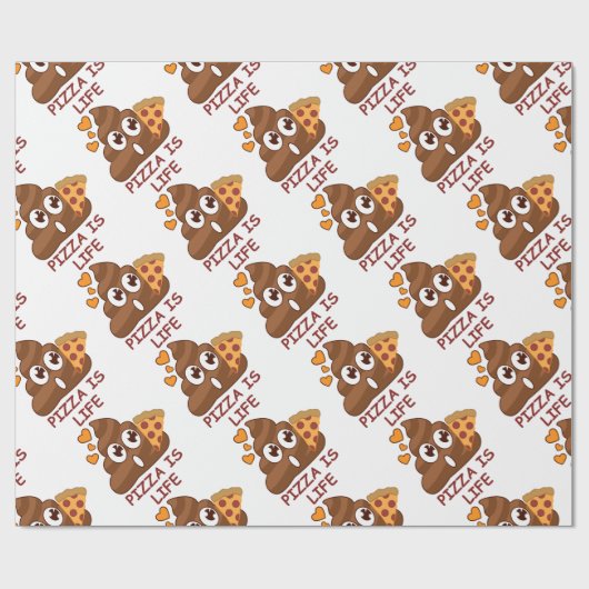 Pizza Poop Emoji Cadeaupapier (Vlak)