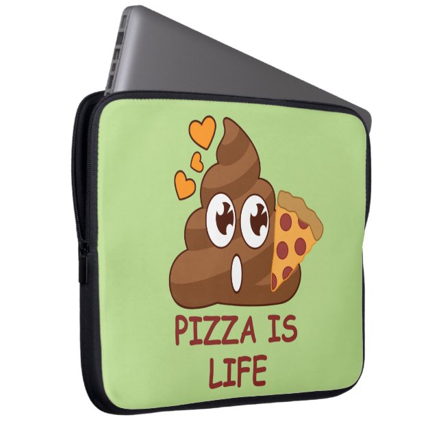 Pizza Poop Life Laptop Sleeve (Voorkant Rechts)
