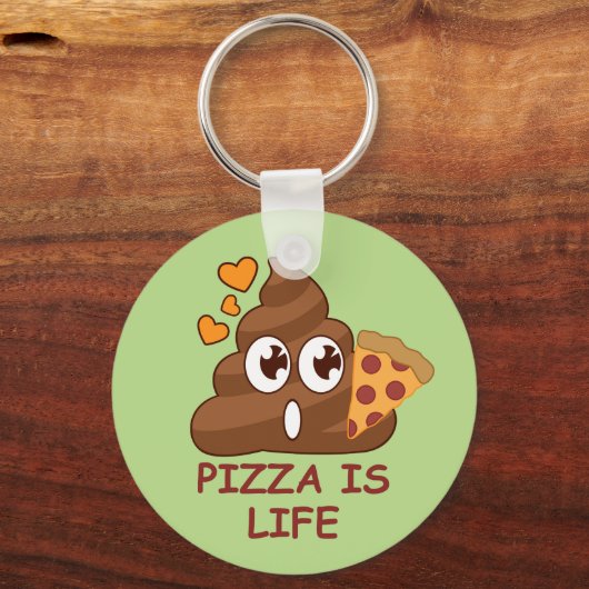 Pizza Poop Life Sleutelhanger (Voorkant)