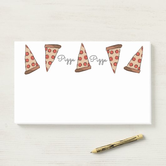 Pizza Post merkt op Post-it® Notes (Op bureau)
