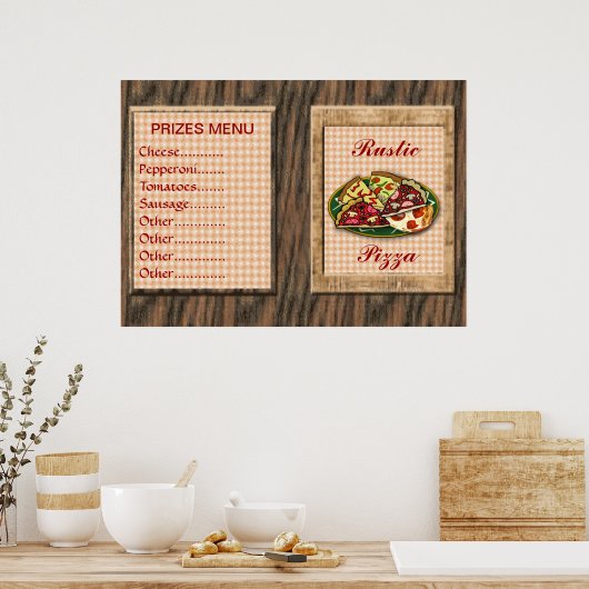 Pizza Prijzen Menu Poster (Keuken)