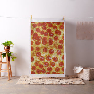 Pizza Print Fabric Stof