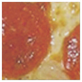 Pizza Print Fabric Stof (Close Up)