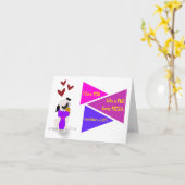 Pizza Pug: Ik hou van jullie gevouwen Wenskaart Kaart (Gele Bloem)