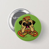 Pizza Pug-knoppen Ronde Button 5,7 Cm (Voorkant /achterkant)