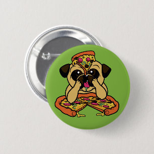 Pizza Pug-knoppen Ronde Button 5,7 Cm