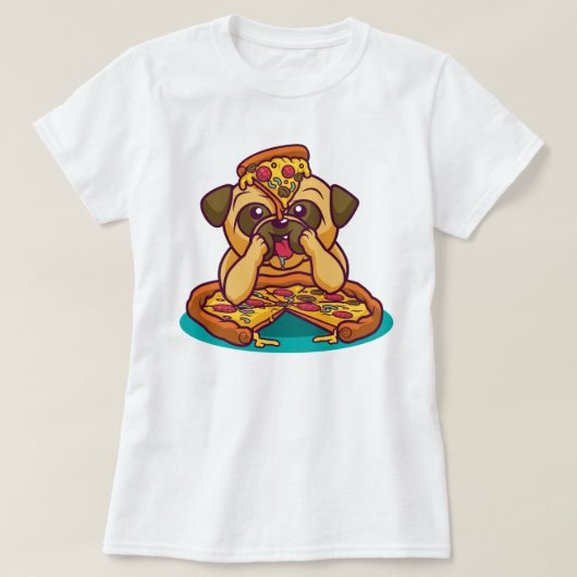 Pizza Pug T-Shirt (Design voorkant)
