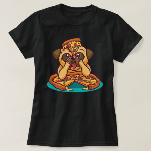 Pizza Pug T-Shirt (Design voorkant)
