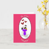 Pizza Pug: Wees van mij, valentijnskaart Kaart (Gele Bloem)